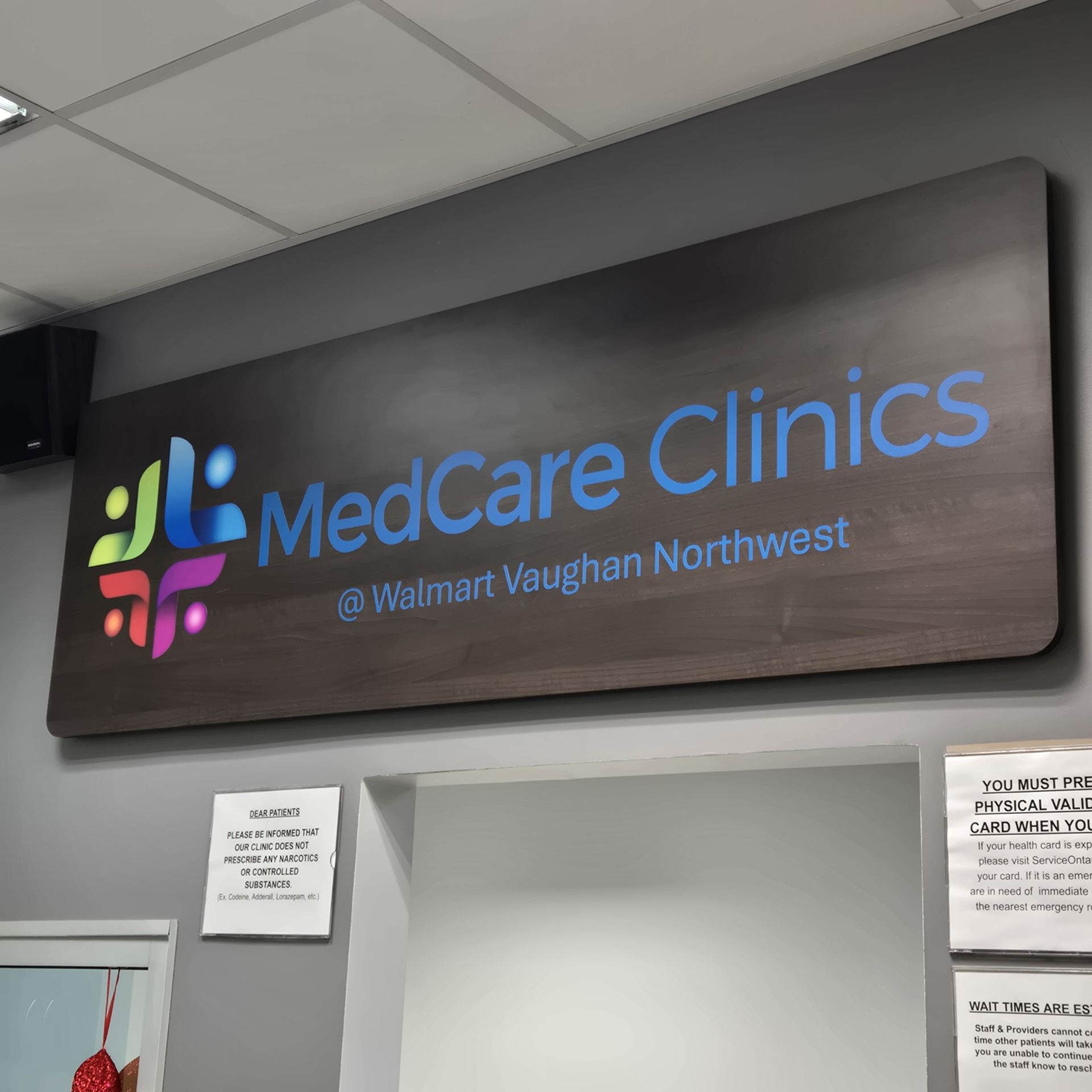MedCare Clinics interior sign